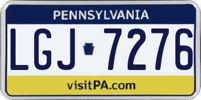 PA license plate LGJ7276