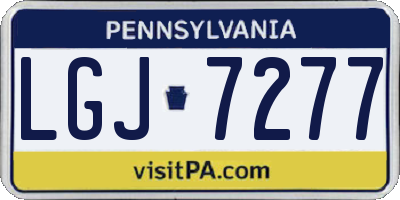 PA license plate LGJ7277