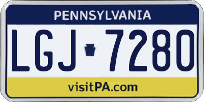 PA license plate LGJ7280