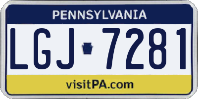 PA license plate LGJ7281
