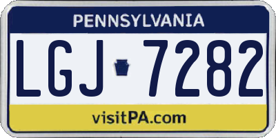 PA license plate LGJ7282