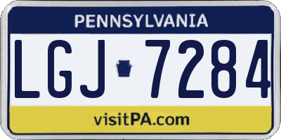 PA license plate LGJ7284