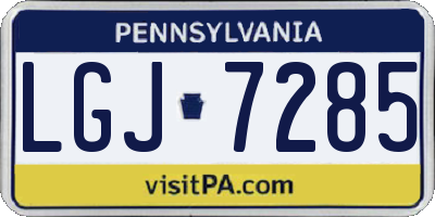 PA license plate LGJ7285
