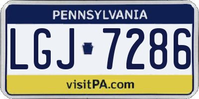 PA license plate LGJ7286