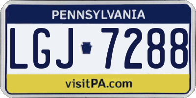 PA license plate LGJ7288