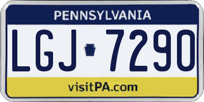 PA license plate LGJ7290