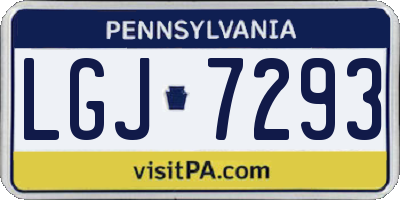 PA license plate LGJ7293