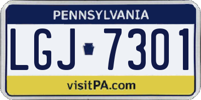 PA license plate LGJ7301