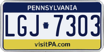 PA license plate LGJ7303