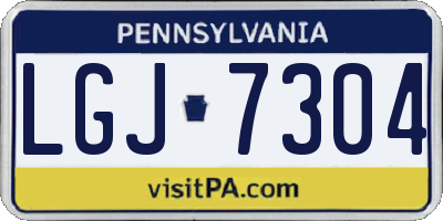 PA license plate LGJ7304