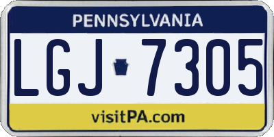 PA license plate LGJ7305