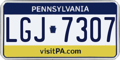 PA license plate LGJ7307