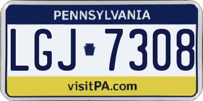 PA license plate LGJ7308