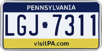 PA license plate LGJ7311