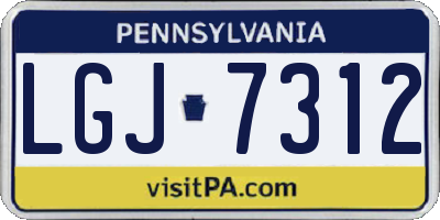PA license plate LGJ7312