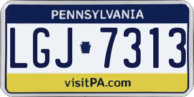 PA license plate LGJ7313