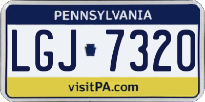 PA license plate LGJ7320