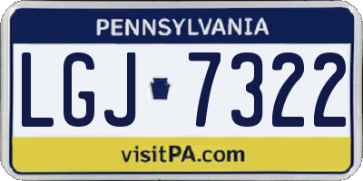 PA license plate LGJ7322