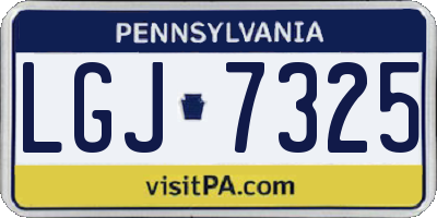 PA license plate LGJ7325