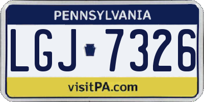 PA license plate LGJ7326