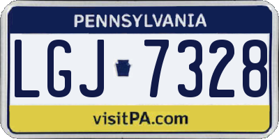 PA license plate LGJ7328