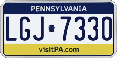 PA license plate LGJ7330