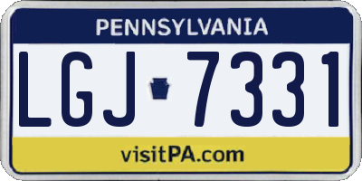 PA license plate LGJ7331