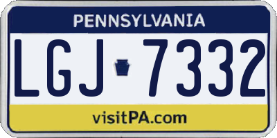 PA license plate LGJ7332