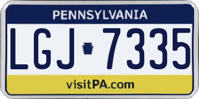 PA license plate LGJ7335