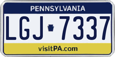 PA license plate LGJ7337