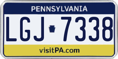 PA license plate LGJ7338