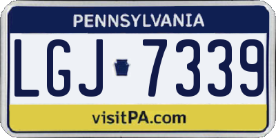 PA license plate LGJ7339