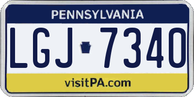 PA license plate LGJ7340