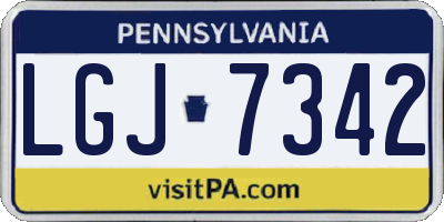 PA license plate LGJ7342