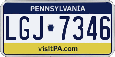 PA license plate LGJ7346