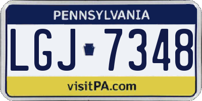 PA license plate LGJ7348