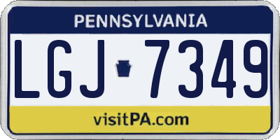 PA license plate LGJ7349