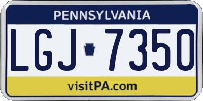 PA license plate LGJ7350