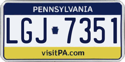 PA license plate LGJ7351