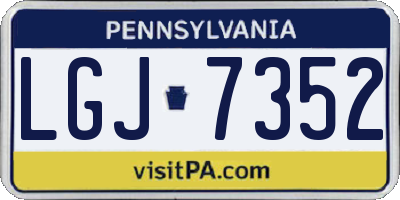 PA license plate LGJ7352