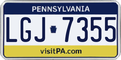 PA license plate LGJ7355