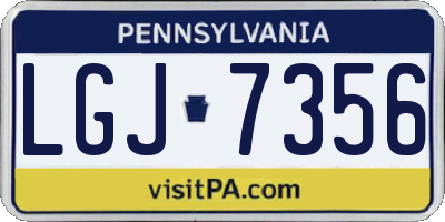 PA license plate LGJ7356