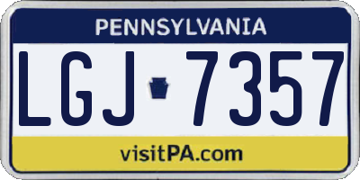 PA license plate LGJ7357