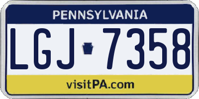 PA license plate LGJ7358