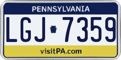 PA license plate LGJ7359