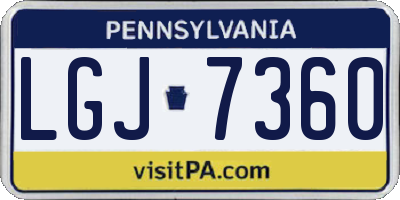 PA license plate LGJ7360