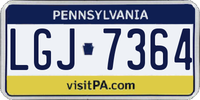 PA license plate LGJ7364