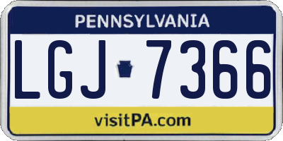 PA license plate LGJ7366