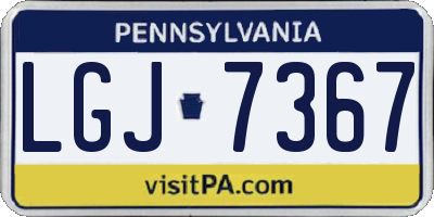PA license plate LGJ7367