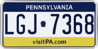 PA license plate LGJ7368
